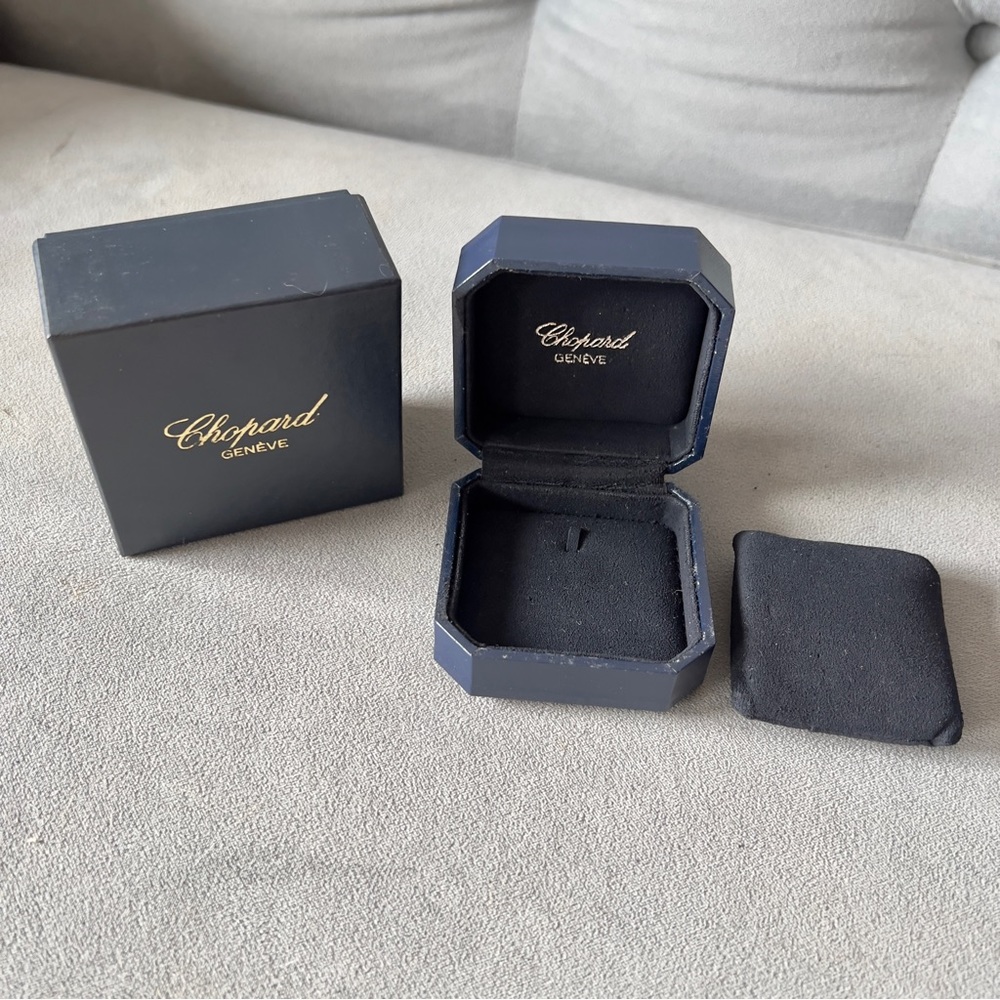 CHOPARD Blue Pendant Box + Outer Box 3.10x3x1.60 inches
